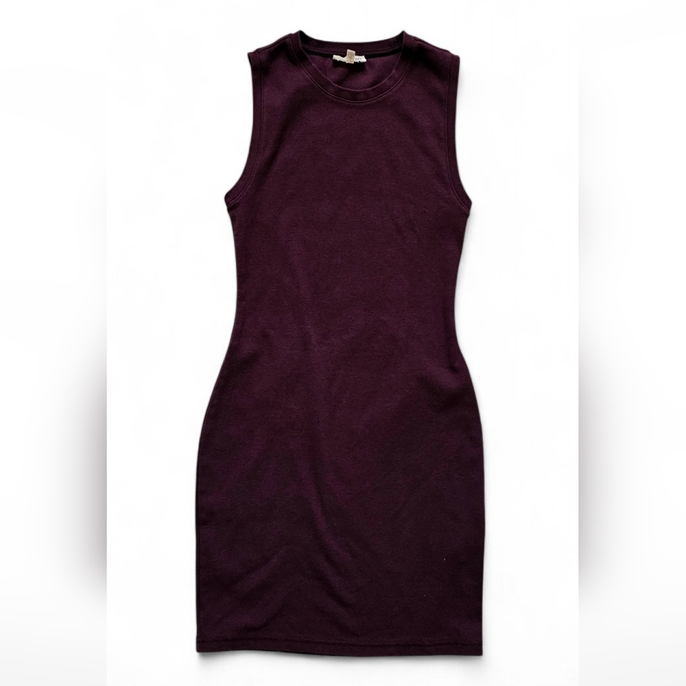 2017ish Aritzia Wilfred Maroon Bodycon Mini-Midi Dress